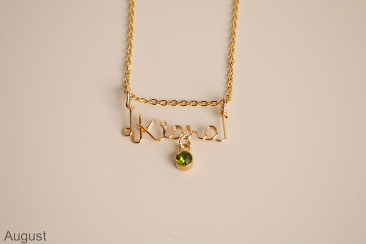 10 Karat Gold Birthstone Necklace