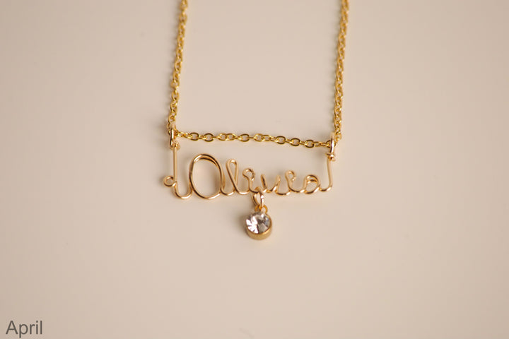 10 Karat Gold Birthstone Necklace