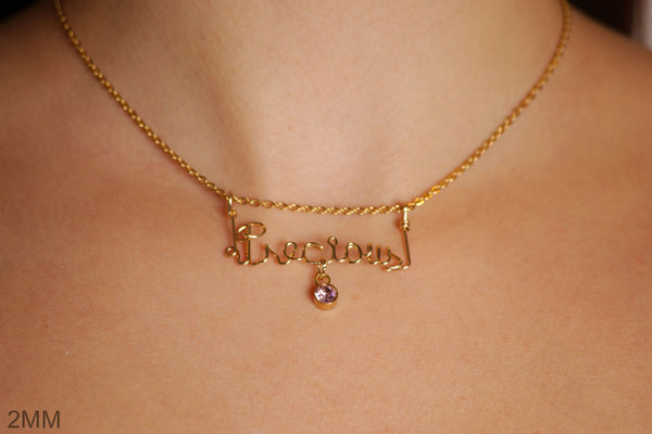 10 Karat Gold Birthstone Necklace